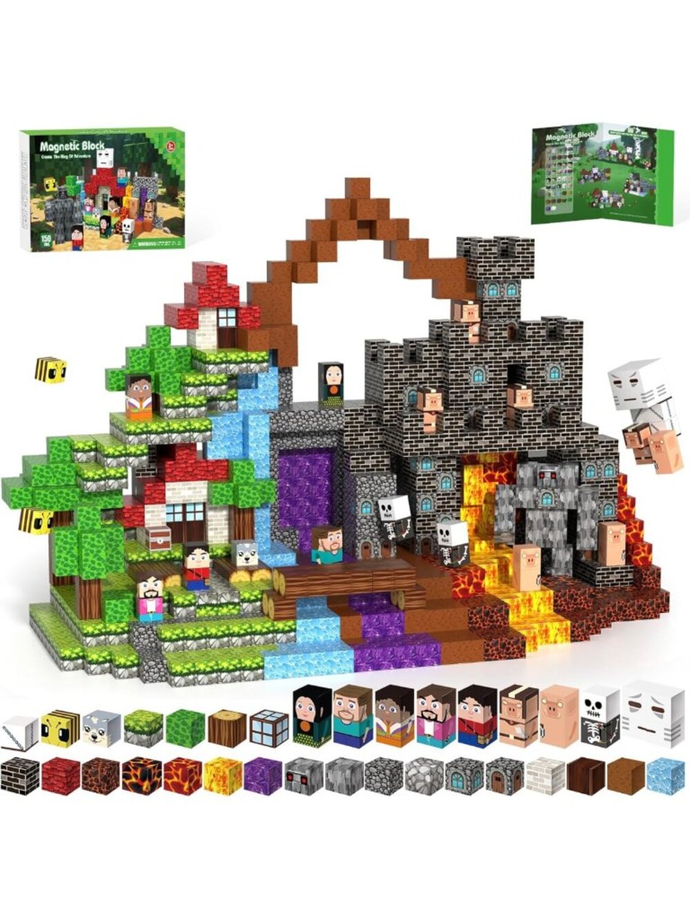 150pcs Magnetic Building Blocks Set | STEM Educational Magnet Cubes for Kids